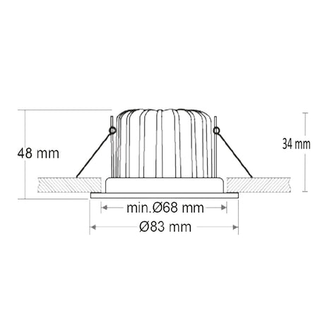 LED Einbaustrahler MiniAMP 24V DC 68mm Loch alu gebürstet 5W 4000K dimmbar - Beleuchtung