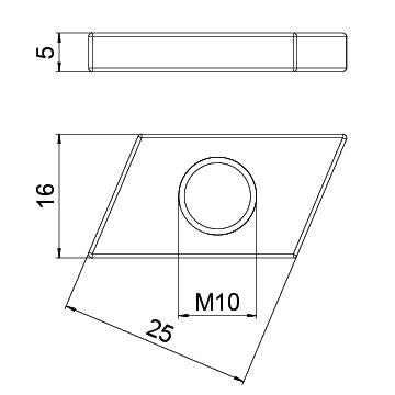 BETTERMANN Gleitmutter M10 VA unbeh ACMSN M10 A4