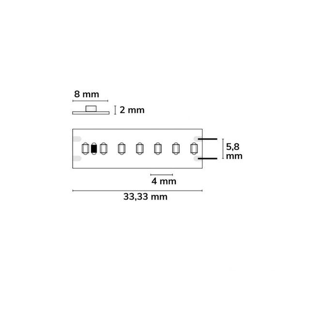 LED CRI930 Linear8 Flexband 24V DC 8W IP20 3000K 5m Rolle 210 LED/m - Beleuchtung