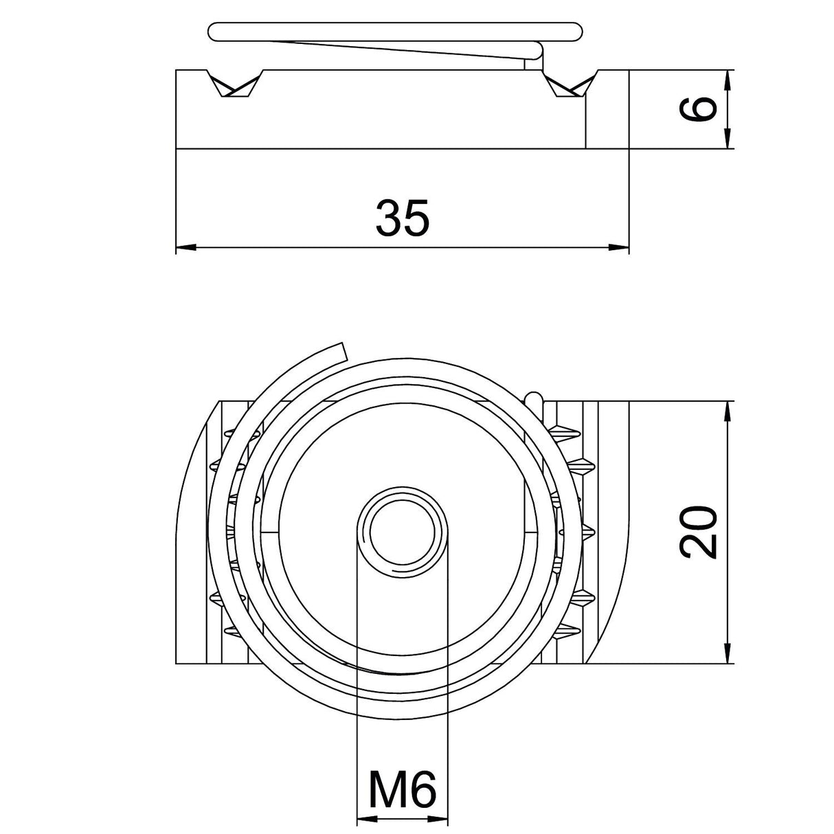 BETTERMANN Gleitmutter M6 VA unbeh MS41SNF M6 A4 m.Feder