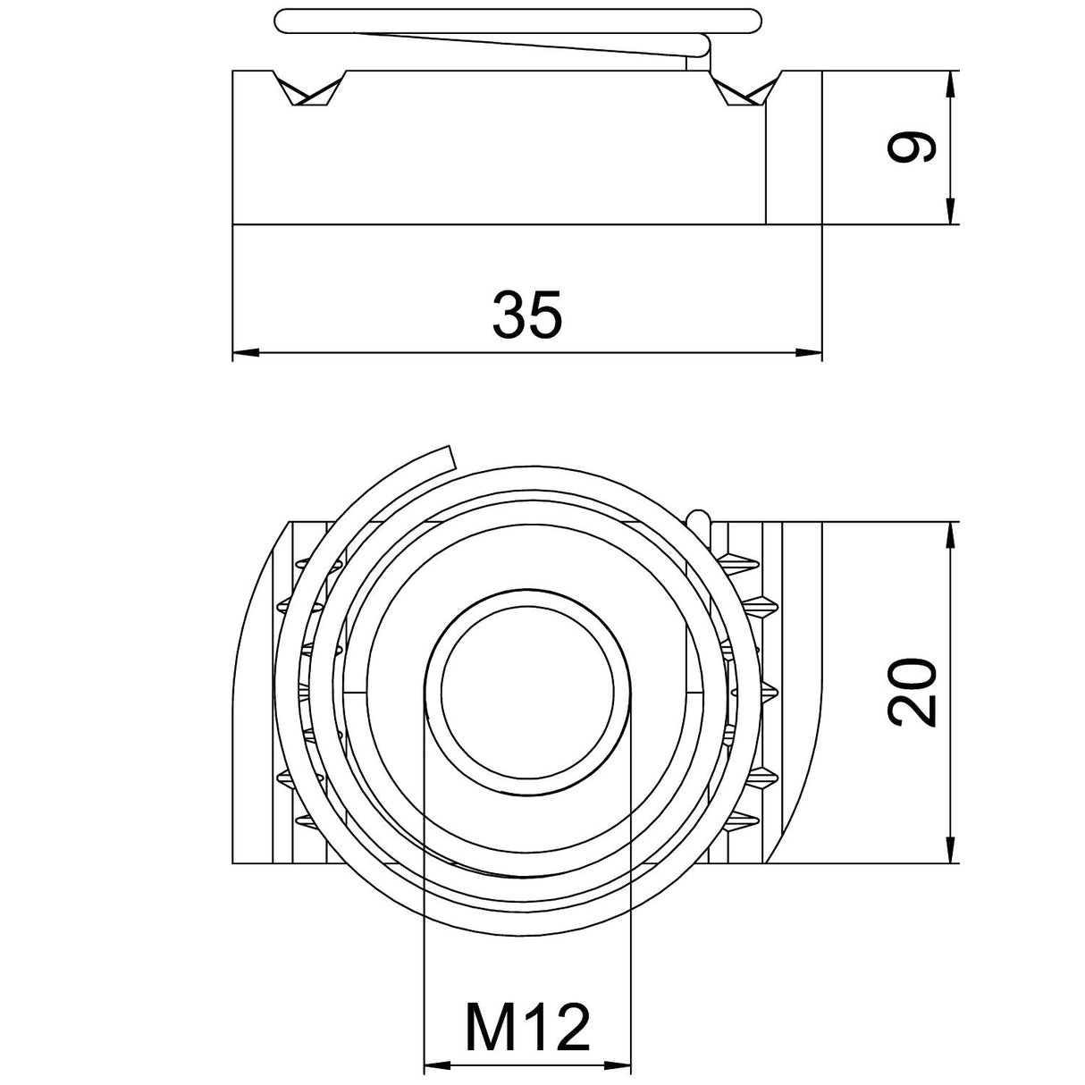 BETTERMANN Gleitmutter M12 VA unbeh MS41SNF M12 A4 m.Feder
