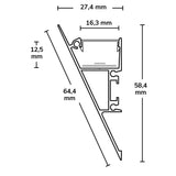 LED Aufbauleuchtenprofil HIDE TRIANGLE Aluminium eloxiert 200cm - Beleuchtung