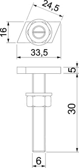 BETTERMANN Hammerkopfschraube 16,5mm ST ACMHB M6x30 ZL M6x30mm f.MontSchien
