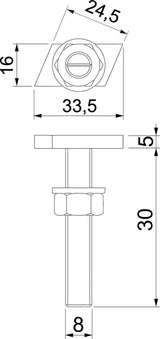 BETTERMANN Hammerkopfschraube 16,5mm ST ACMHB M8x30 ZL M8x30mm f.MontSchien