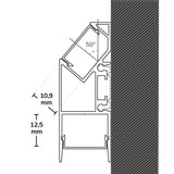 LED Aufbauleuchtenprofil HIDE ASYNC Aluminium weiß RAL 9003 200cm - Beleuchtung