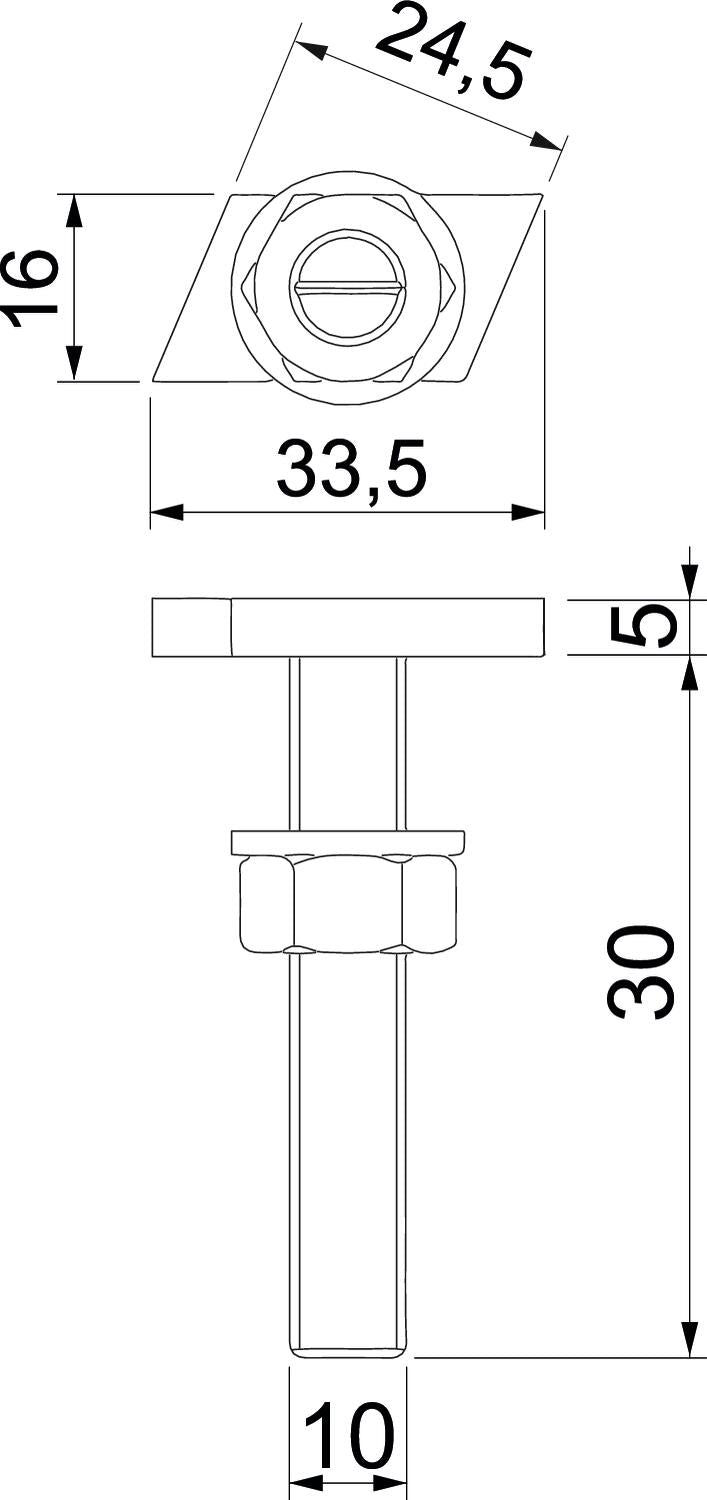 BETTERMANN Hammerkopfschraube 16,5mm VA ACMHB M10x30 A4 M10x30mm f.MontSchien
