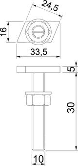 BETTERMANN Hammerkopfschraube 16,5mm VA ACMHB M10x30 A4 M10x30mm f.MontSchien
