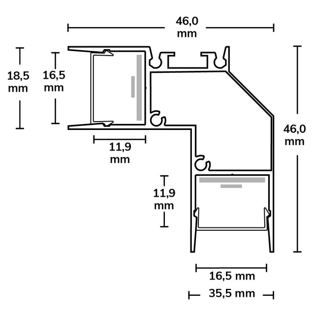 LED Eckprofil HIDE ANGLE Aluminium eloxiert 200cm - Beleuchtung