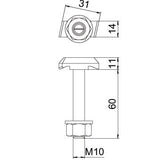 BETTERMANN Hammerkopfschraube 14mm ST MS40HB M10x60 ZL M10x60mm f.MontSchien