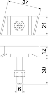 BETTERMANN Hammerkopfschraube 21mm ST MS50HB M6x30 ZL M6x30mm f.MontSchien