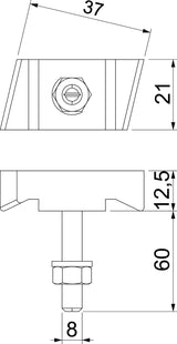 BETTERMANN Hammerkopfschraube 21mm ST MS50HB M8x60 ZL M8x60mm f.MontSchien