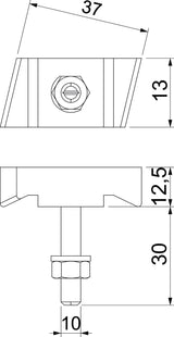 BETTERMANN Hammerkopfschraube 13mm ST MS50HB M10x30 ZL M10x30mm f.MontSchien