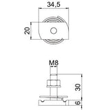 BETTERMANN Hammerkopfschraube 20mm ST MS41HBF M8x30 ZL M8x35mm Zn/AluLam