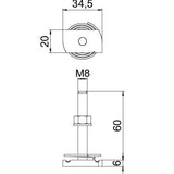BETTERMANN Hammerkopfschraube 20mm ST MS41HBF M8x60 ZL M8x35mm Zn/AluLam