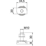 BETTERMANN Hammerkopfschraube 20mm ST MS41HBF M10x30ZL M10x35mm Zn/AluLam