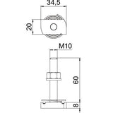 BETTERMANN Hammerkopfschraube 20mm ST MS41HBF M10x60ZL M10x35mm Zn/AluLam