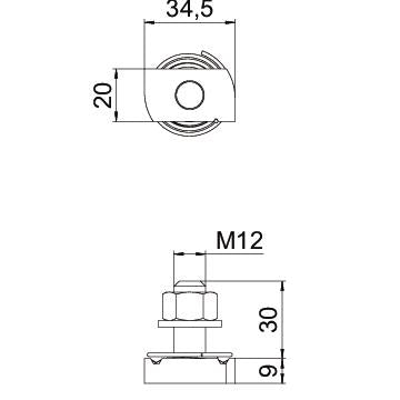 BETTERMANN Hammerkopfschraube 20mm ST MS41HBF M12x30ZL M12x35mm Zn/AluLam