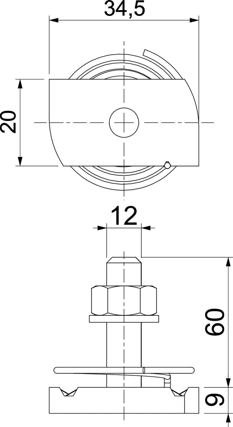 BETTERMANN Hammerkopfschraube 20mm VA MS41HBF M12x60A4 M12x60mm f.MontSchien