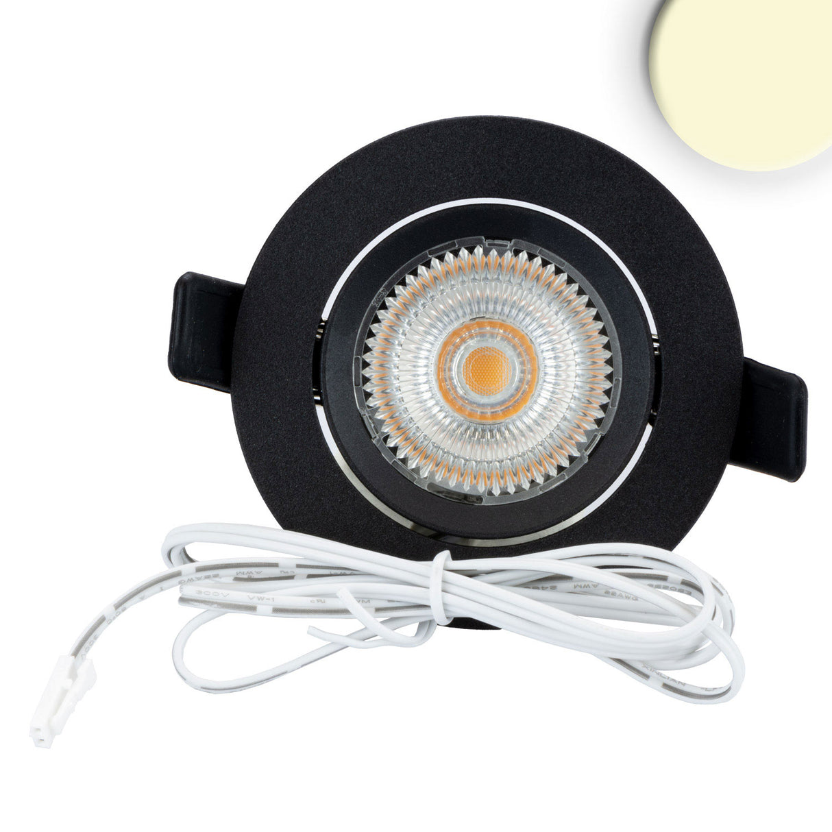 LED Einbauleuchte Slim68 MiniAMP schwarz rund 8W 24V DC warmweiß dimmbar - Beleuchtung