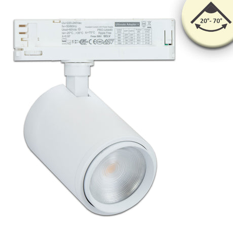 3-Phasen Schienen-Strahler fokussierbar 42W 20°-70° weiß matt 3000K CRI92 - Beleuchtung