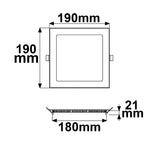 LED Downlight 15W eckig ultraflach silber neutralweiß dimmbar - Beleuchtung