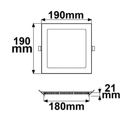 LED Downlight 15W eckig ultraflach silber neutralweiß dimmbar - Beleuchtung