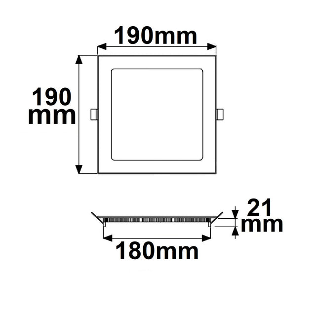 LED Downlight 15W eckig ultraflach silber neutralweiß dimmbar - Beleuchtung