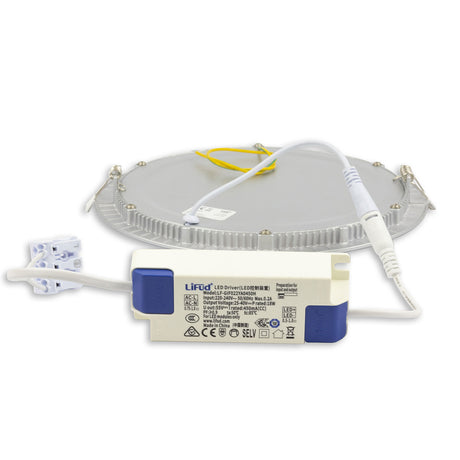 LED Downlight 18W rund ultraflach silber warmweiß - Beleuchtung