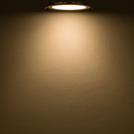 LED Downlight 12W rund ultraflach silber warmweiß dimmbar - Beleuchtung