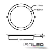 LED Downlight 12W rund ultraflach silber neutralweiß dimmbar - Beleuchtung
