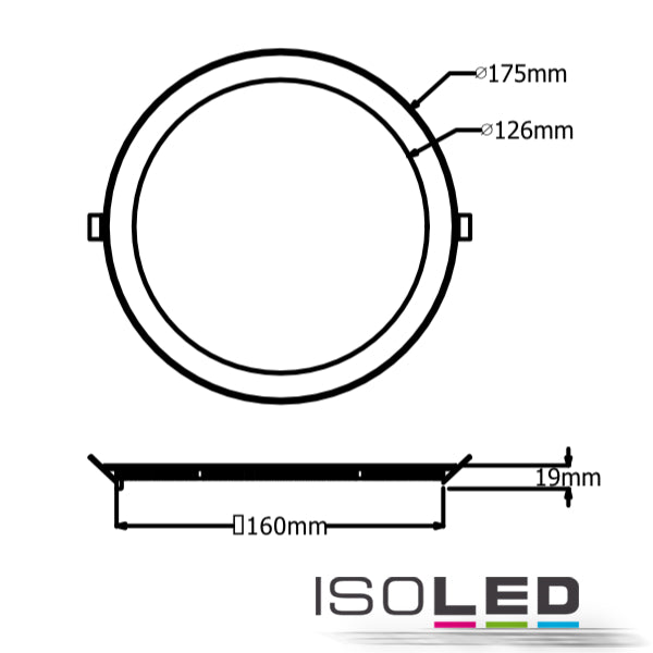 LED Downlight 12W rund ultraflach silber neutralweiß dimmbar - Beleuchtung