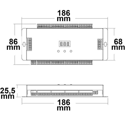 Treppen-Effekt PWM-Dimmer 5-24V DC 32x1A + SPI-Output 2 PIR Sensor + 2 Push-Tast Eingänge - Beleuchtung