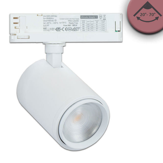 3-Phasen Schienen-Strahler fokussierbar 34W 20°-70° weiß matt Fresh Meat 3200K - Beleuchtung