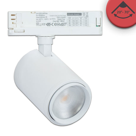 3-Phasen Schienen-Strahler fokussierbar 34W 20°-70° weiß matt Meat 1900K - Beleuchtung
