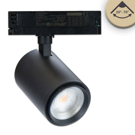 3-Phasen Schienen-Strahler fokussierbar 34W 20°-70° schwarz matt Fruit 3000K - Beleuchtung
