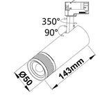3-Phasen Schienen-Strahler fokussierbar 8W 20°-55° schwarz matt 2700K dimmbar - Beleuchtung