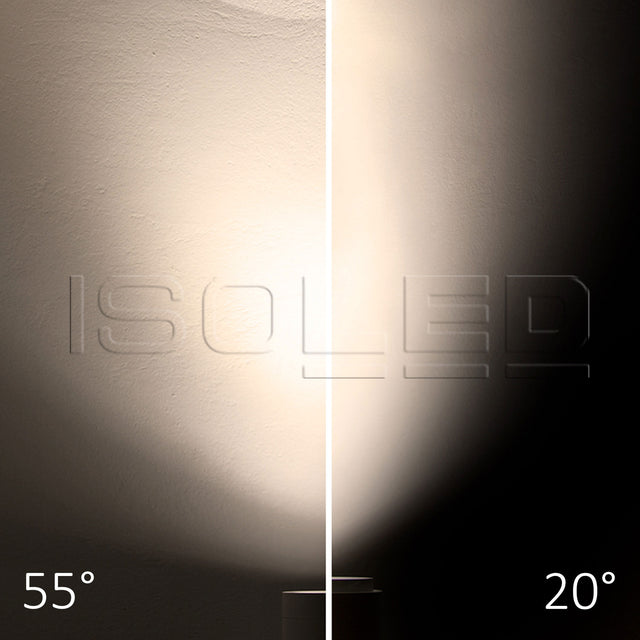 3-Phasen Schienen-Strahler fokussierbar 24W 20°-55° schwarz matt 3000K dimmbar - Beleuchtung