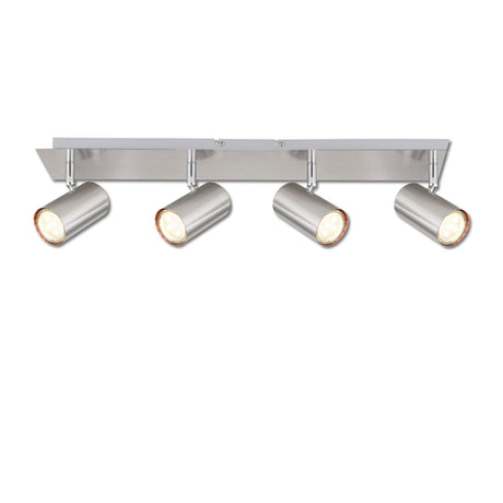 Deckenstrahler nickel matt 4xGU10 Fassung exkl. Leuchtmittel - Beleuchtung
