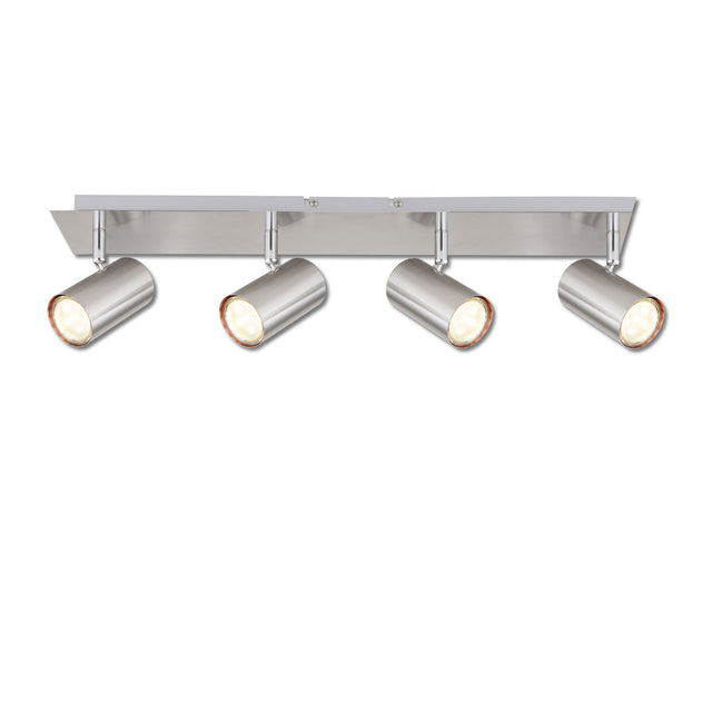 Deckenstrahler nickel matt 4xGU10 Fassung exkl. Leuchtmittel - Beleuchtung