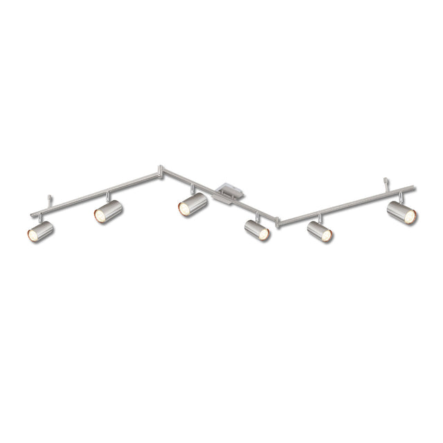 Deckenstrahler nickel matt 6xGU10 Fassung exkl. Leuchtmittel - Beleuchtung
