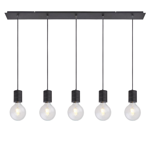 Hängeleuchte schwarz matt 5xE27 Fassung exkl. Leuchtmittel - Beleuchtung