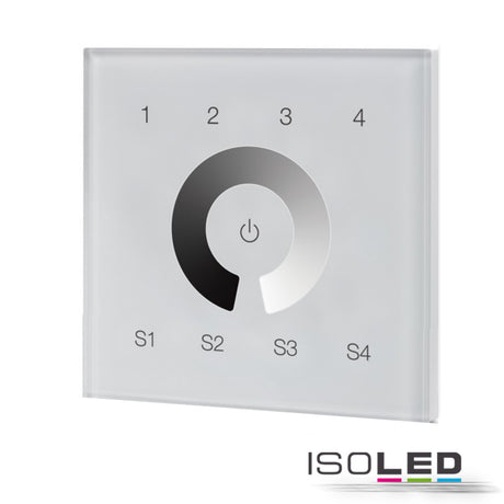 DALI 4 Gruppen / 4 Szenen Einbau-Touch Master-Dimmer, weiß, 230V AC oder DALI-Bus Spannung