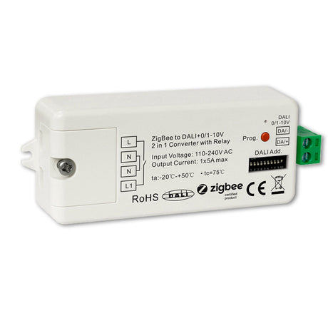 ZIGBEE auf DALI DT6/DT8 oder 0/1-10V Signal Konverter + 5A Schaltrelais 110-240V AC - Beleuchtung