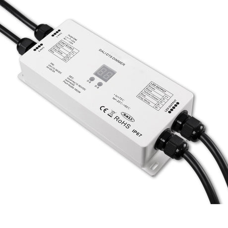 DALI DT8 1 Adresse Universal Push-Dim PWM-Dimmer IP67, 4 Kanal, 12-36V 4x5A, 48V 4x3A