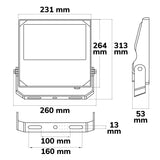 LED Fluter HEQ 100W 30° 5700K IP66 - Beleuchtung