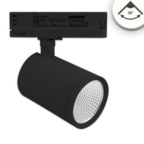 3-Phasen Schienen-Strahler 35W 38° schwarz matt 4000K CRI90 - Beleuchtung