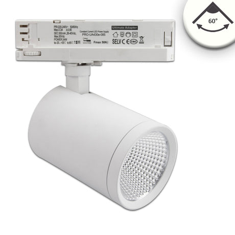 3-Phasen Schienen-Strahler 35W 60° weiß matt 4000K CRI90 - Beleuchtung