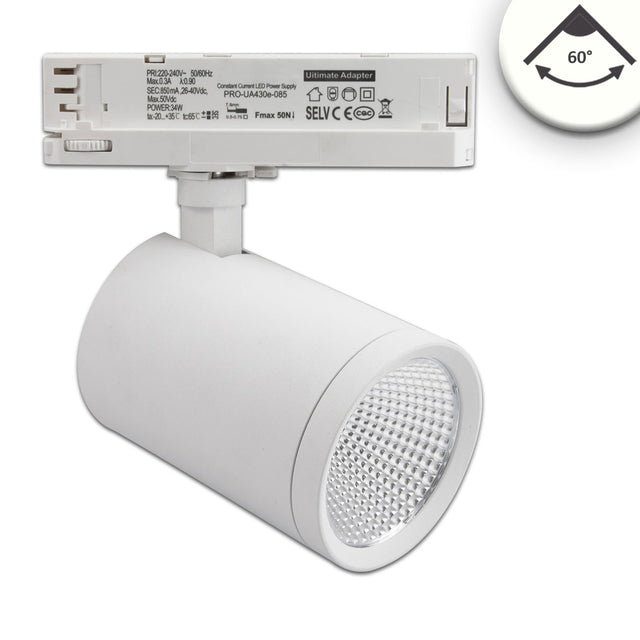 3-Phasen Schienen-Strahler 35W 60° weiß matt 4000K CRI90 - Beleuchtung