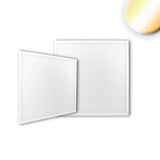 Prismatisch lichtstreuendes Cover, 3-poliges Anschlusskabel, die Kabel sind wie folgt belegt: schwarz = plus, rot = warmweiß, weiß = kaltweiß | 2700K ... 3000lm ... 34W | 6500K ... 3200lm ... 34W | 2700K + 6500K = 4000K ... 5100lm ... 58W