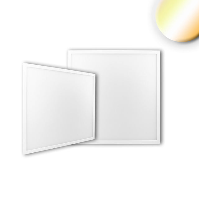 Prismatisch lichtstreuendes Cover, 3-poliges Anschlusskabel, die Kabel sind wie folgt belegt: schwarz = plus, rot = warmweiß, weiß = kaltweiß | 2700K ... 3000lm ... 34W | 6500K ... 3200lm ... 34W | 2700K + 6500K = 4000K ... 5100lm ... 58W